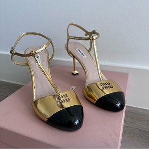 Miu Miu Gold & Black Pumps